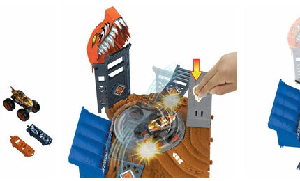 Hot Wheels Monster Trucks Arena Smashers + autko Tiger Shark HNB93 HNB92 MATTEL