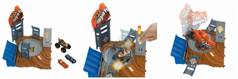 Hot Wheels Monster Trucks Arena Smashers + autko Tiger Shark HNB93 HNB92 MATTEL Hot Wheels Monster Trucks Arena Smashers + autko Tiger Shark HNB93 HNB92 MATTEL - obrazek 1