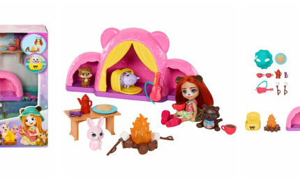 PROMO Enchantimals Wycieczka pod namiot Zestaw + Lalka miś HTW71 MATTEL