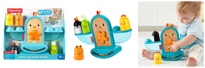 Fisher-Price Kolorowe zwierzątka Ptaszek Kiwaczek-układaczek p4 GJW26 MATTEL Fisher-Price Kolorowe zwierzątka Ptaszek Kiwaczek-układaczek p4 GJW26 MATTEL - obrazek 1