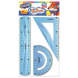 Zestaw geometryczny flexi 3 elementy 20 cm ZWIERZAKI UCZNIAKI Zestaw geometryczny flexi 3 elementy 20 cm ZWIERZAKI UCZNIAKI - obrazek 1