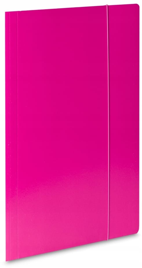 Teczka-lakierowana-rozowa-z-gumka-A44774- Teczka z gumką OFFICE PRODUCTS, karton, A4, 300gsm, 3-skrz., różowa - obrazek 1