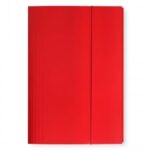 Teczka z gumką OFFICE PRODUCTS, karton, A4, 300gsm, 3-skrz., czerwona