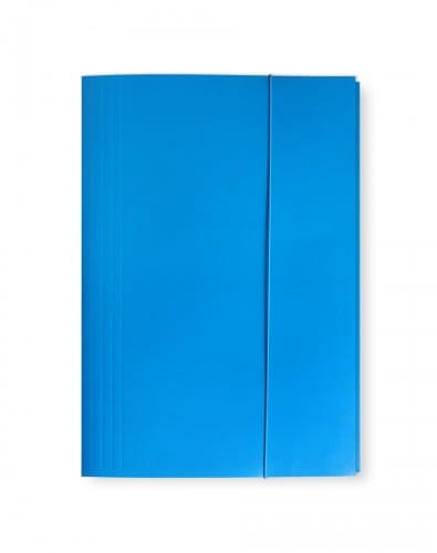 Teczka-lakierowana-z-gumka-A4-niebieska.-7775- Teczka z gumką OFFICE PRODUCTS, karton, A4, 300gsm, 3-skrz., jasnoniebieska - obrazek 1