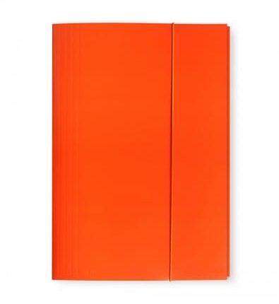 Teczka z gumką OFFICE PRODUCTS, karton, A4, 300gsm, 3-skrz., pomarańczowa
