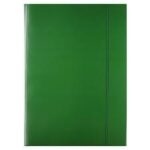 Teczka z gumką OFFICE PRODUCTS, karton, A4, 300gsm, 3-skrz., zielona - obrazek 2