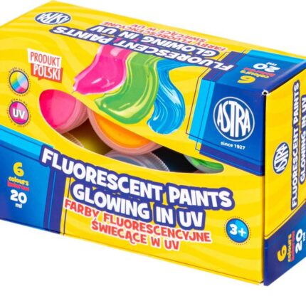 Farby fluorescencyjne Astra 6 kol x 20 ml STANDARD BOX
