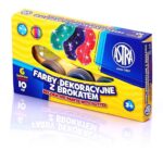 Farby dekoracyjne Astra z brokatem 6 kol x 10 PREMIUM BOX
