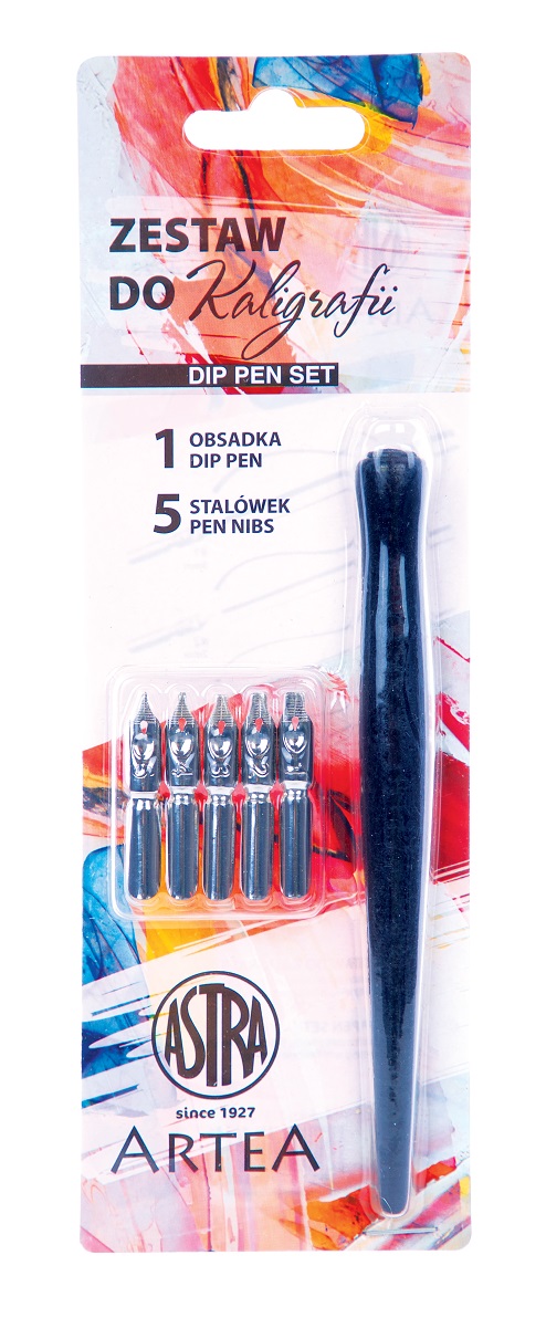 Zestaw do kaligrafii ARTEA 5 stalówek z obsadką Zestaw do kaligrafii ARTEA 5 stalówek z obsadką - obrazek 1