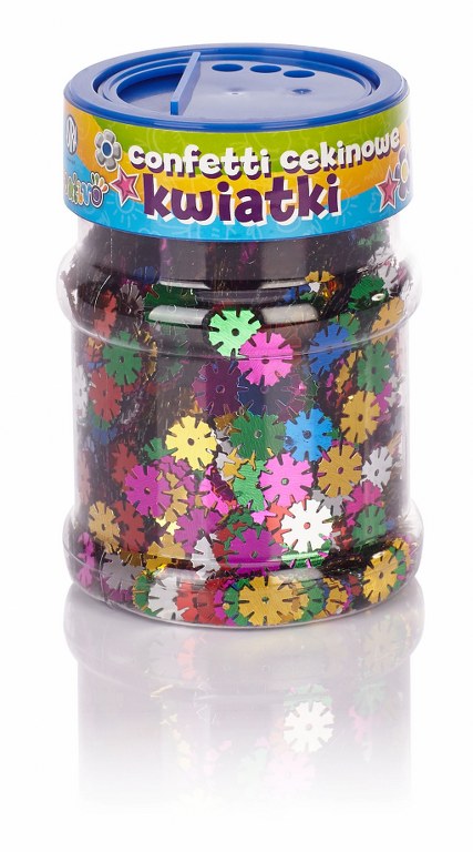 Confetti cekinowe kwiatki Creativo Astra 100g - mix kolorów Confetti cekinowe kwiatki Creativo Astra 100g - mix kolorów - obrazek 1