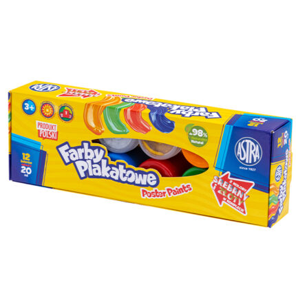 Farby plakatowe Astra 12 kol x 20 STANDARD BOX (złota, srebrna)
