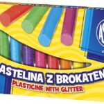 Plastelina z brokatem Astra 12 kolorów