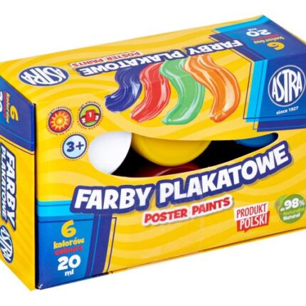 Farby plakatowe Astra 6 kol x 20 ml STANDARD BOX