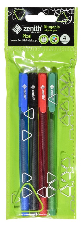 Długopis ze skuwką 0,5 mm ZENITH PIXEL 4 kolory - opp bag Długopis ze skuwką 0,5 mm ZENITH PIXEL 4 kolory - opp bag - obrazek 1