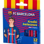 Kredki świecowe okrągłe FC BARCELONA - 12 kolorów - 8/90 mm