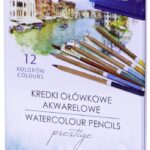 Kredki akwarelowe z drewna cedrowego okrągłe w metalowym opakowaniu ASTRA PRESTIGE - 12 kolorów