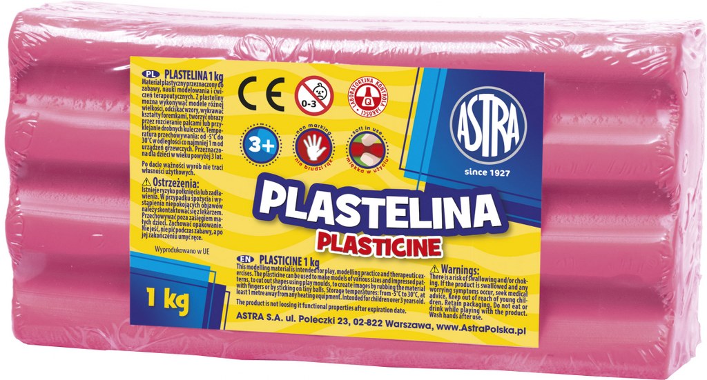 Plastelina Astra 1 kg różowa jasna Plastelina Astra 1 kg różowa jasna - obrazek 1