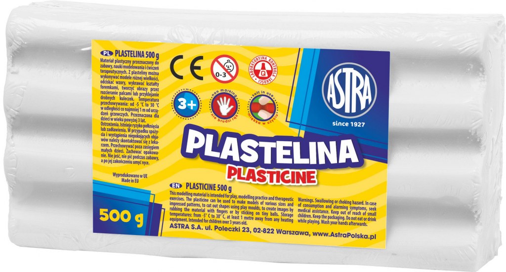 Plastelina Astra 500g biała Plastelina Astra 500g biała - obrazek 1