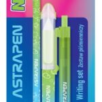 Zestaw piśmienniczy 4 el. (zakreśacz z cienkopisem, długopis, ołówek) ASTRAPEN NEON - blister