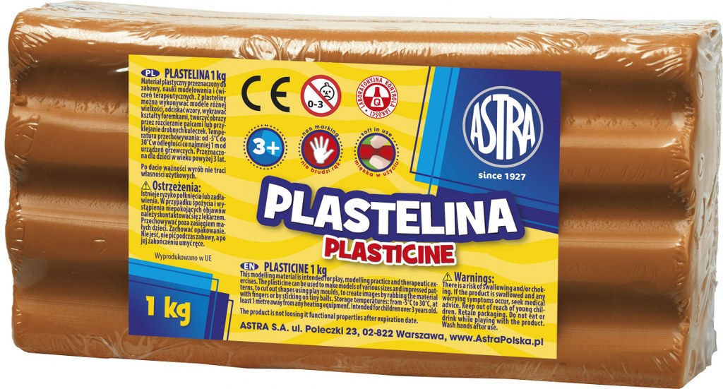 Plastelina Astra 1 kg terakota Plastelina Astra 1 kg terakota - obrazek 1