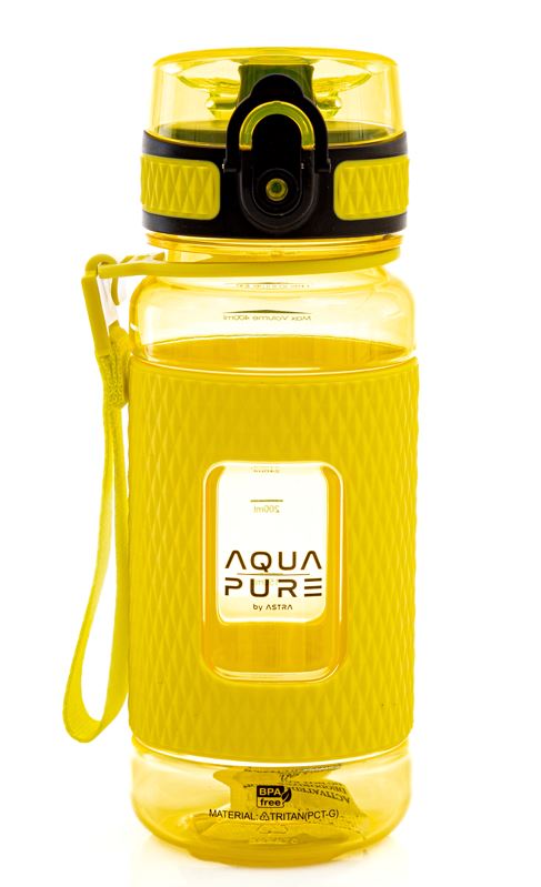 Bidon AQUA PURE by ASTRA 400 ml - neon yellow Bidon AQUA PURE by ASTRA 400 ml - neon yellow - obrazek 1