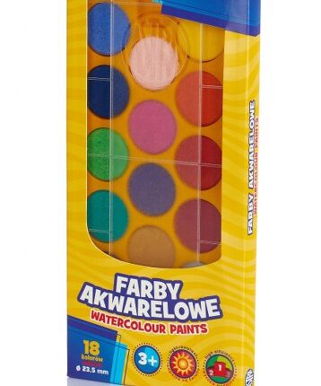 Farby akwarelowe Astra 18 kol - fi 23,5 mm w pudełku