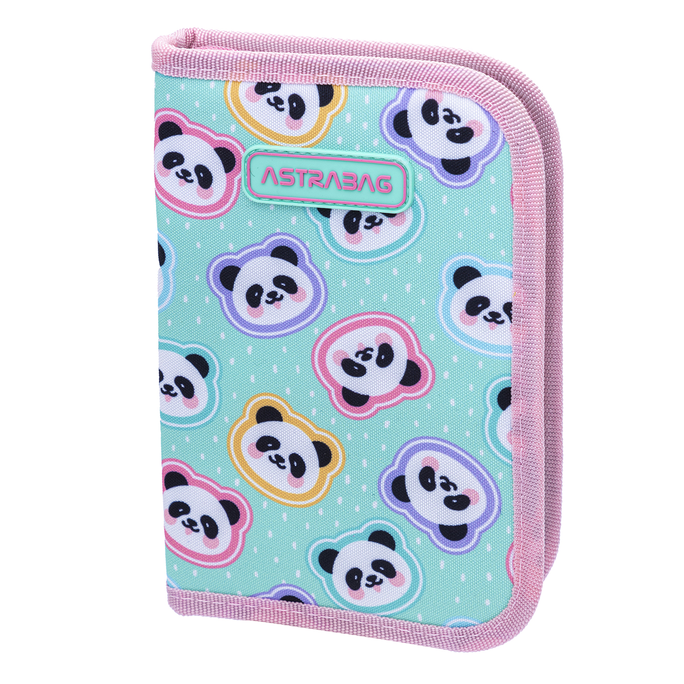 Piórnik pojedynczy jednoklapkowy z wyposażeniem ASTRABAG MINTY PANDAS, AC11 Piórnik pojedynczy jednoklapkowy z wyposażeniem ASTRABAG MINTY PANDAS, AC11 - obrazek 1
