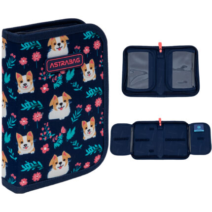 Piórnik pojedynczy dwuklapkowy bez wyposażenia ASTRABAG DEAR PUPPY, AC1