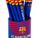 Ołówki grafitowe trójkątne HB z gumką FC Barcelona - 36 szt. drum