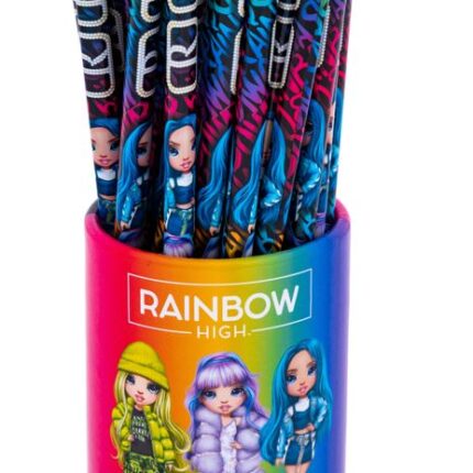 Ołówki grafitowe trójkątne HB Rainbow High - 36 sztuk drum