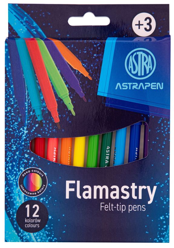 Flamastry okrągłe CX ASTRAPEN - 12 kolorów Flamastry okrągłe CX ASTRAPEN - 12 kolorów - obrazek 1