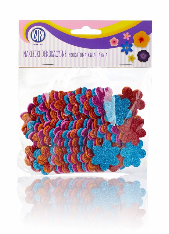 Naklejki samoprzylepne Creativo Astra na piance - 70 szt. Brokatowa kwiaciarnia Naklejki samoprzylepne Creativo Astra na piance - 70 szt. Brokatowa kwiaciarnia - obrazek 1