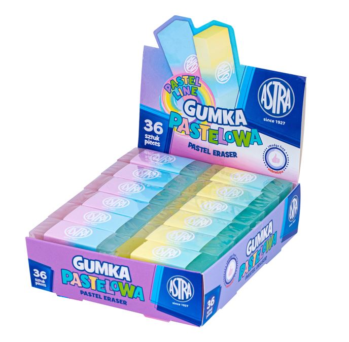 Gumka dwukolorowa pastelowa ASTRA Gumka dwukolorowa pastelowa ASTRA - obrazek 1