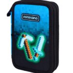 Piórnik podwójny z wyposażeniem ASTRABAG BLUE PIXEL, AC21