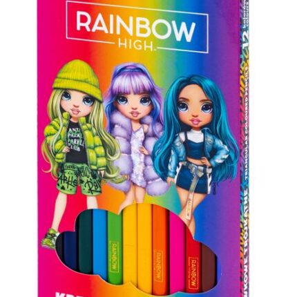 Kredki ołówkowe trójkątne RAINBOW HIGH - 12 kolorów