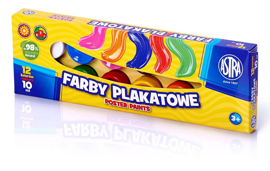 Farby plakatowe Astra 12 kol x 10 ml PREMIUM BOX Farby plakatowe Astra 12 kol x 10 ml PREMIUM BOX - obrazek 1