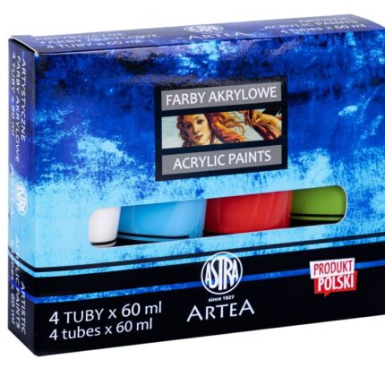 Farby akrylowe Artea 4 kol x 60 ml tuba