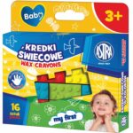 Kredki świecowe w kształcie klocków ASTRA BABY - 5 kolorów - 16 szt.