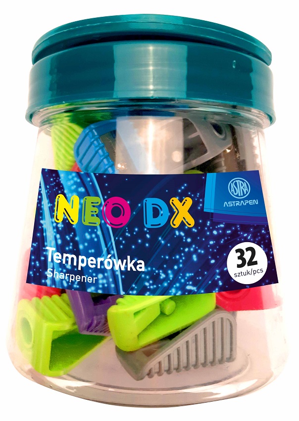 Temperówka neonowa jasna ASTRA PEN - słój 32 sztuki Temperówka neonowa jasna ASTRA PEN - słój 32 sztuki - obrazek 1