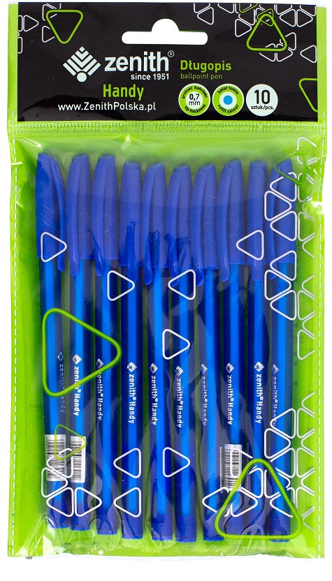 Długopis ze skuwką 0,7 mm ZENITH HANDY niebieski - 10 szt. opp bag Długopis ze skuwką 0,7 mm ZENITH HANDY niebieski - 10 szt. opp bag - obrazek 1