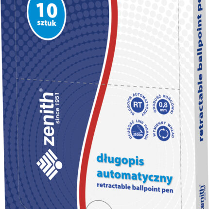 Długopis automatyczny metalowy 0,8 mm ZENITH 60 CLASSIC czarny korpus - 10 szt. box