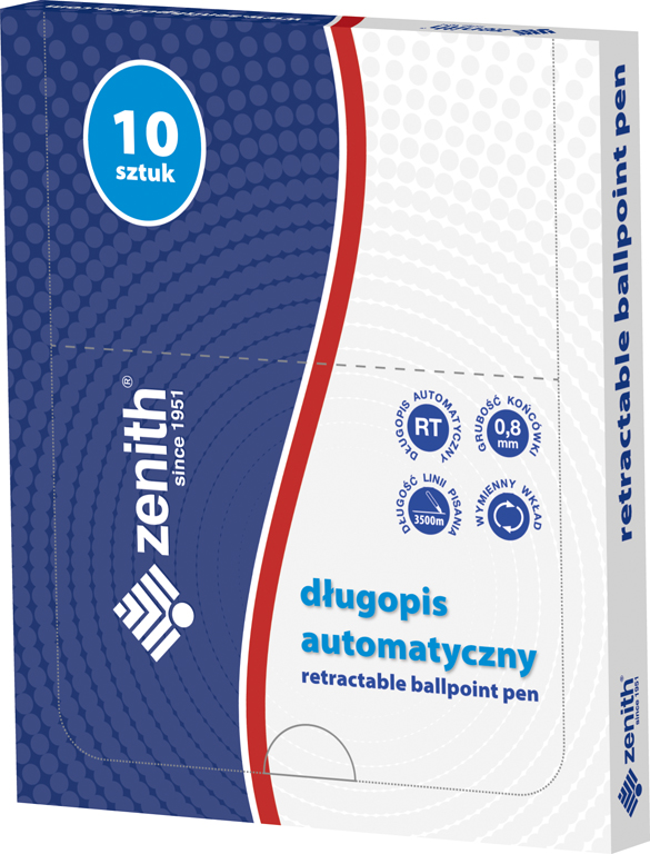Długopis automatyczny metalowy 0,8 mm ZENITH 60 CLASSIC czarny korpus - 10 szt. box Długopis automatyczny metalowy 0,8 mm ZENITH 60 CLASSIC czarny korpus - 10 szt. box - obrazek 1