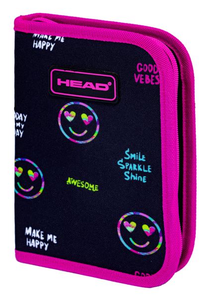Piórnik pojedynczy dwuklapkowy bez wyposażenia HEAD SMILE SPARKLE SHINE!, AC1 Piórnik pojedynczy dwuklapkowy bez wyposażenia HEAD SMILE SPARKLE SHINE!, AC1 - obrazek 1