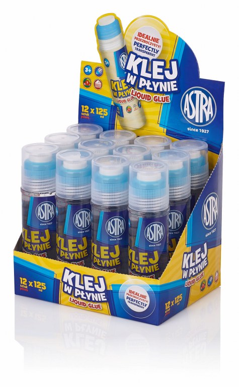 Klej w płynie transparentny PVA ASTRA 125 ml Klej w płynie transparentny PVA ASTRA 125 ml - obrazek 1