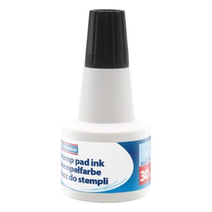 Tusz do pieczątek DONAU, 30ml, czarny (opakowanie 12 szt.)